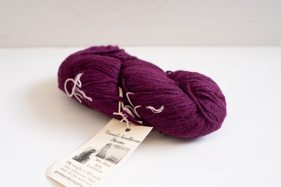 great northern yarns mink cashmere sock - mulberry